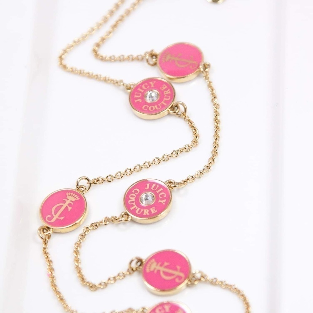 Juicy Couture Pink Long Disc Necklace NWT - Picture 7 of 8